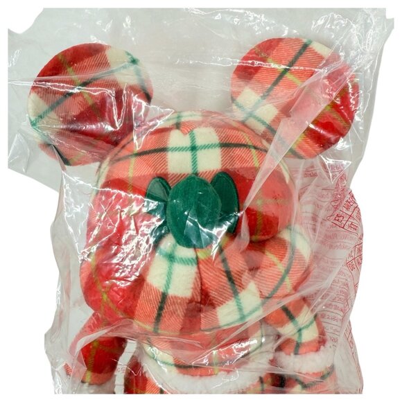 2025 Disney Cardmember Exclusive Mickey Mouse Plush Christmas Holiday Plaid - Picture 6 of 7